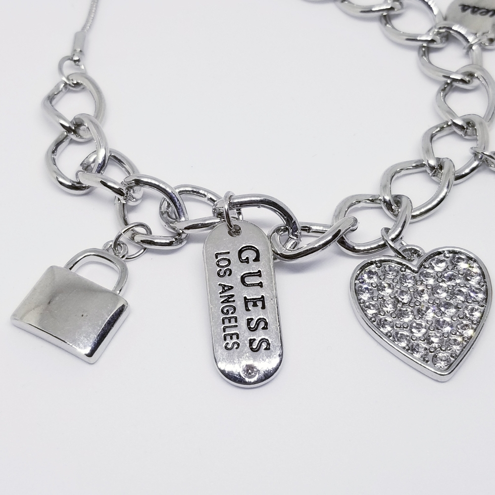 Silver Plated Guess Charm Bracelet - Picture 2 of 4
